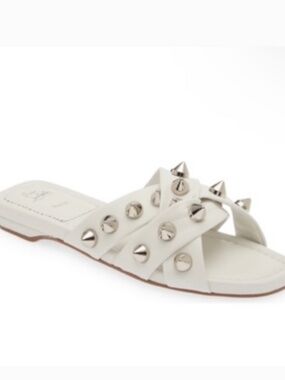 Christian Louboutin White Miss Spika Slide Sandals Size 8